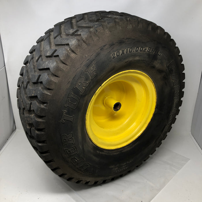 20X10-8 Carlisle Super Turf Riding Mower Rear Wheel & Tire Assembly.