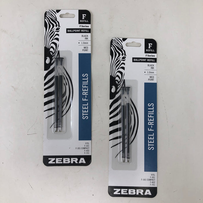 85412 Zebra Steel F-Refills Black Ink 1.0mm Ballpoint Refills (x2)