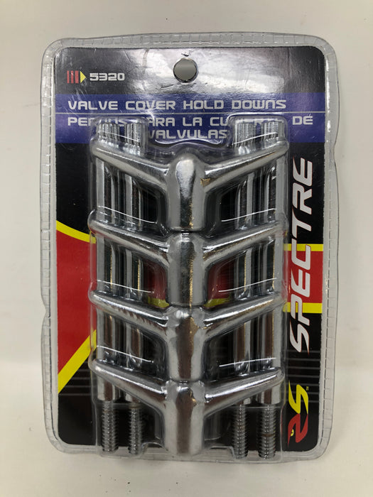 5320 Spectre Performance Chrome Y-Wing Valve Cover Hold Downs - Pack of 4