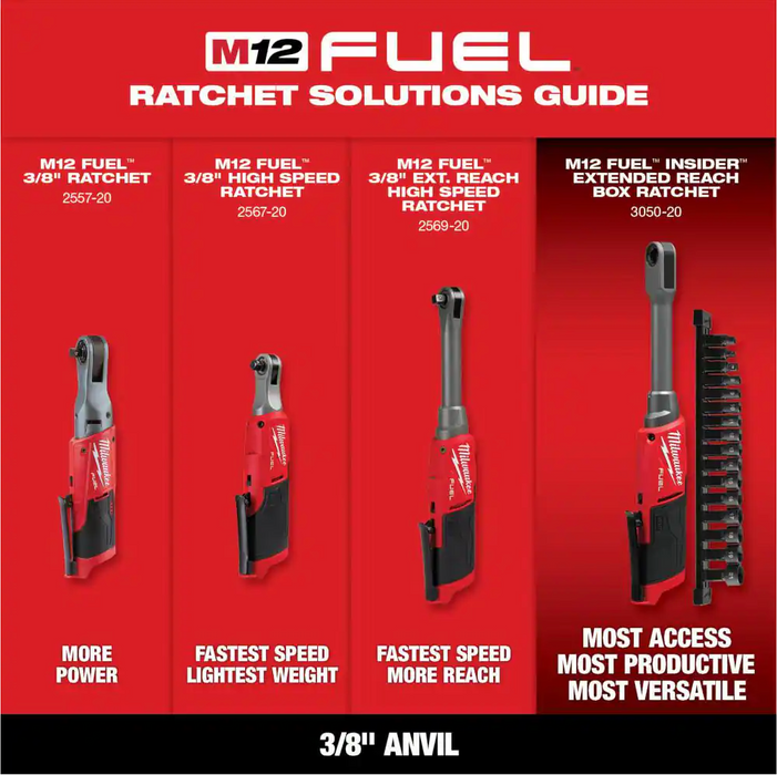 2567-20 Milwaukee M12 Fuel 3/8" High Speed Ratchet (Tool Only)