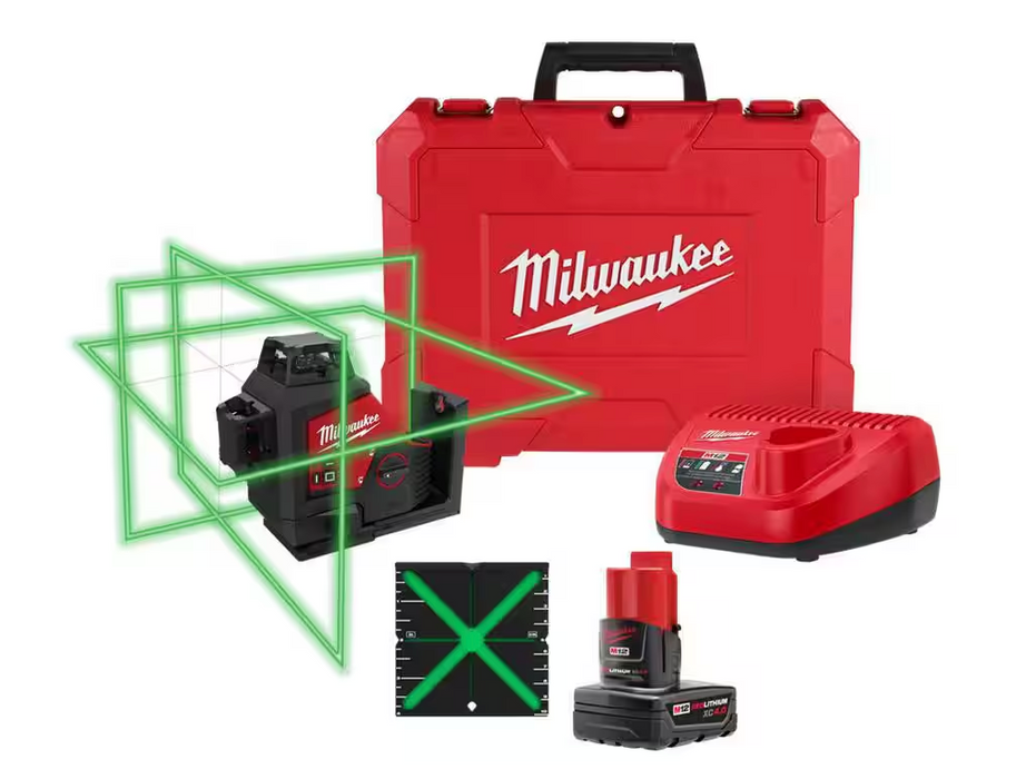 3632-21 Milwaukee M12 250FT 3-Plane Laser Level Kit