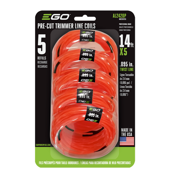 AL2420P EGO Pre Cut .095" Twisted Trimmer Line (5 Pack)