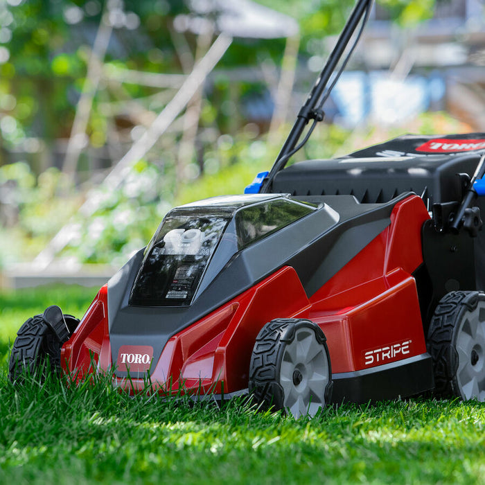 21623 Toro 21" Stripe 60V RWD Walk Behind Mower w/ Super Bagger, Rapid Charger