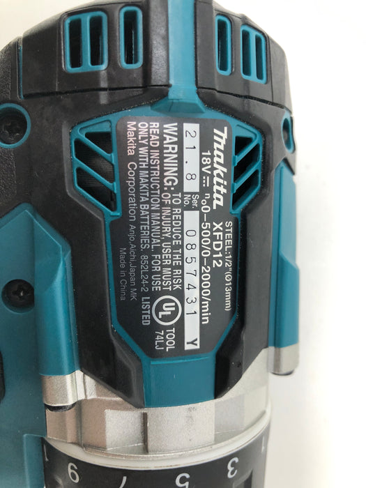 XFD12 Makita 18V LXT® Lithium‑Ion Compact Brushless Cordless 1/2" Driver‑Drill, Tool Only