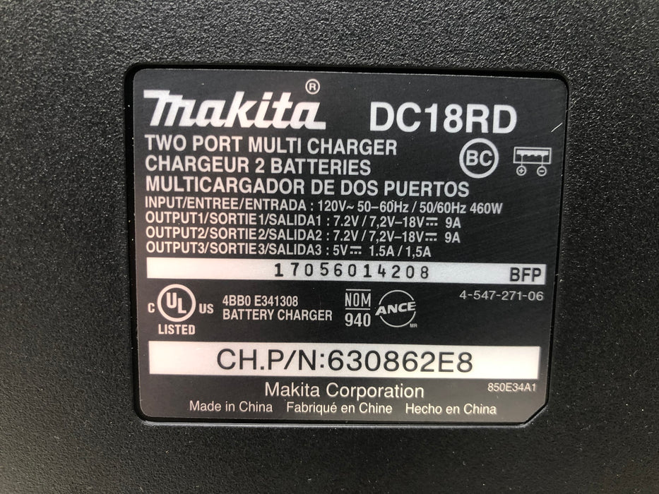 DC18RD Makita 18V Dual Port Rapid Optimum Charger (Used)