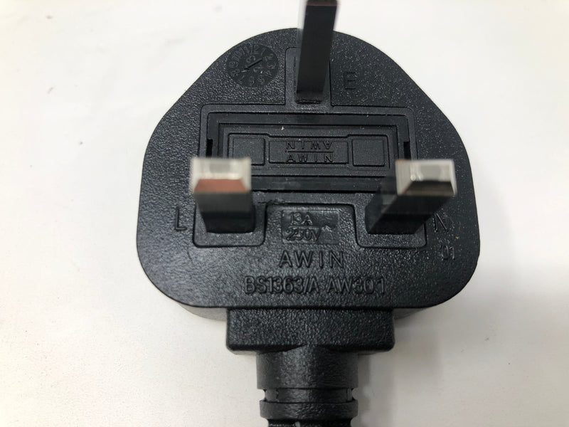 BS1363A SF Cable Power Cord Lot of 4, 4ft (UK Fused Plug) to C7