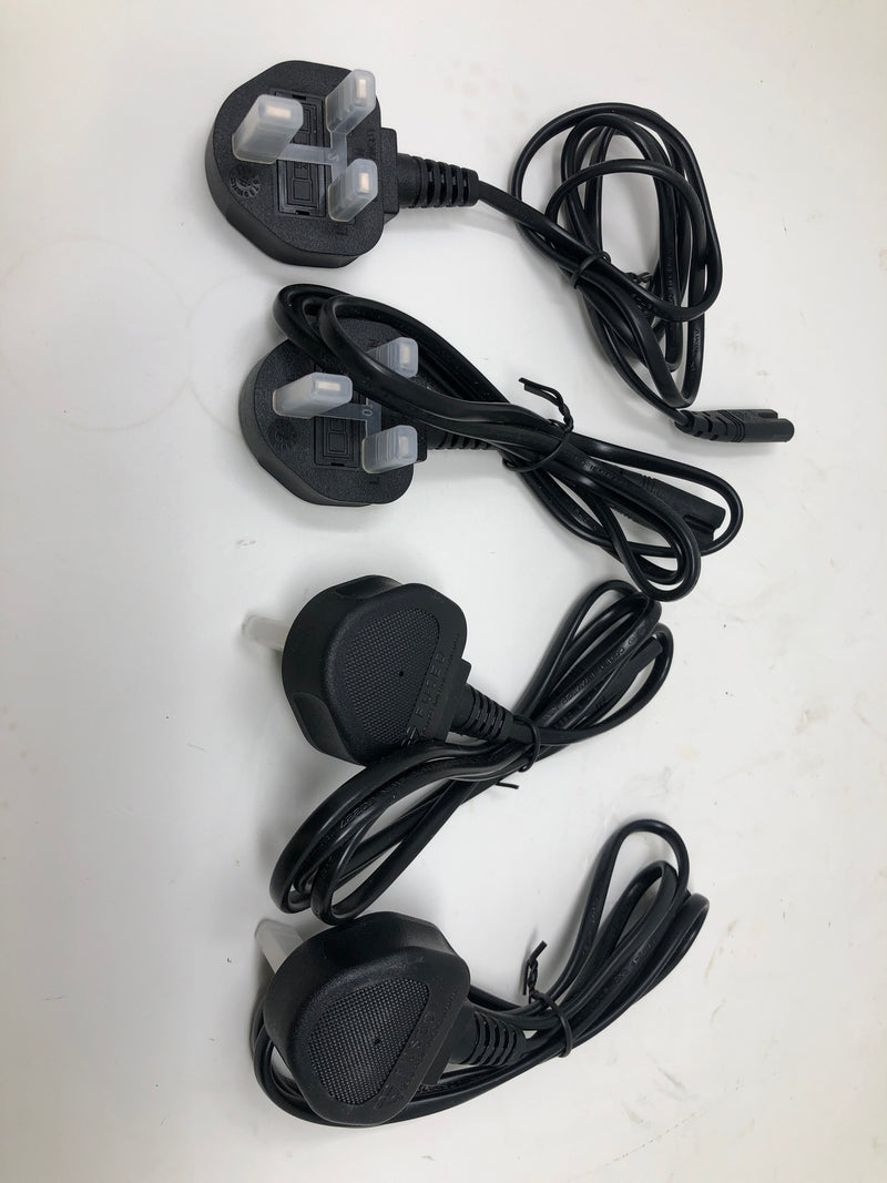 BS1363A SF Cable Power Cord Lot of 4, 4ft (UK Fused Plug) to C7