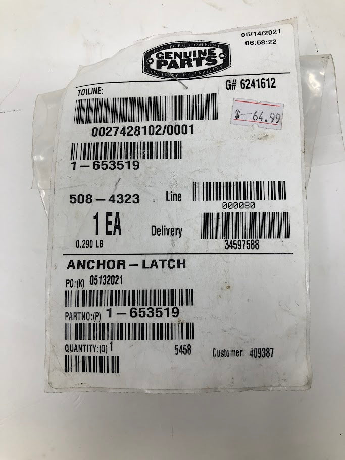 1-653519 Toro Latch Anchor