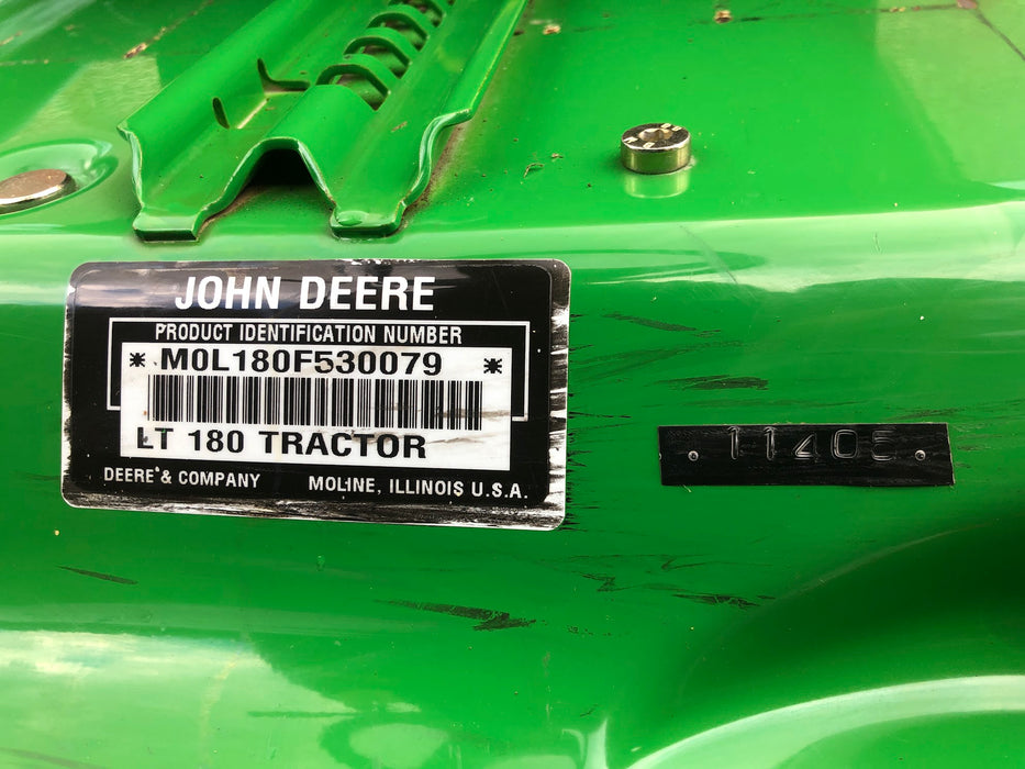 LT180 John Deere 48" Residential Riding Mower w/ 17hp Kawasaki V-Twin Engine (Used)