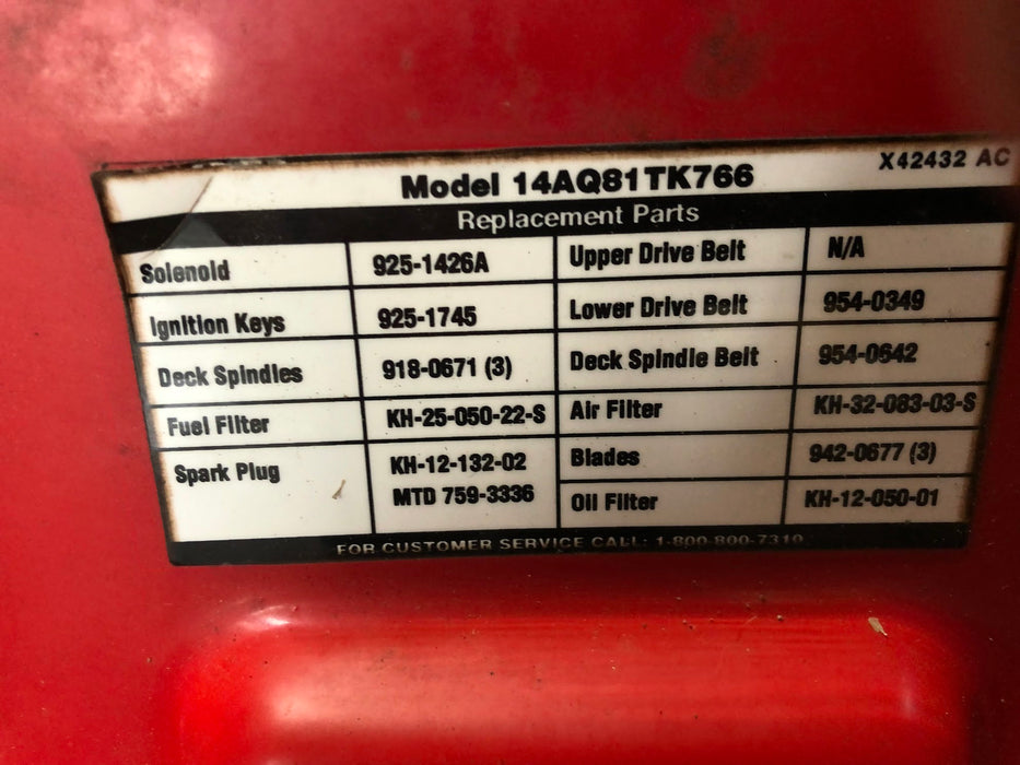 783-04827-0638 Troy-Bilt Red Hood