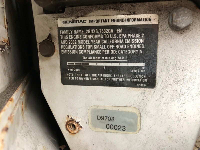 004704-0 Generac Quietpact 65G Gasoline RV Generator (Used, for Parts or Repair)