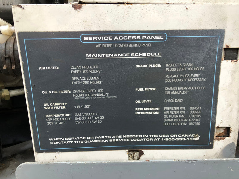 004704-0 Generac Quietpact 65G Gasoline RV Generator (Used, for Parts or Repair)