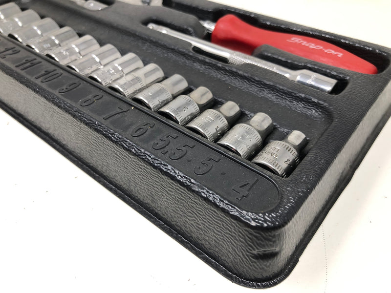 PAKTY315 Snap-On Socket Set & Tray - Metric - 1/4" - 6 Point - 17pcs
