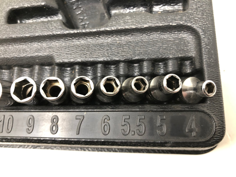 PAKTY315 Snap-On Socket Set & Tray - Metric - 1/4" - 6 Point - 17pcs