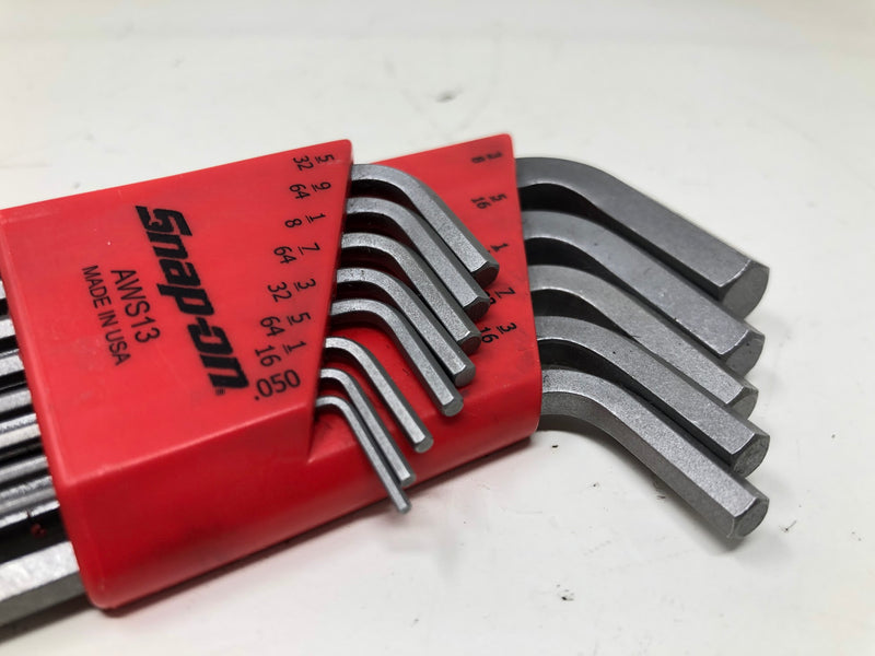 AWS13 Snap-On SAE L-Shaped Hex Wrench Set (1/20–3/8") - 13pc