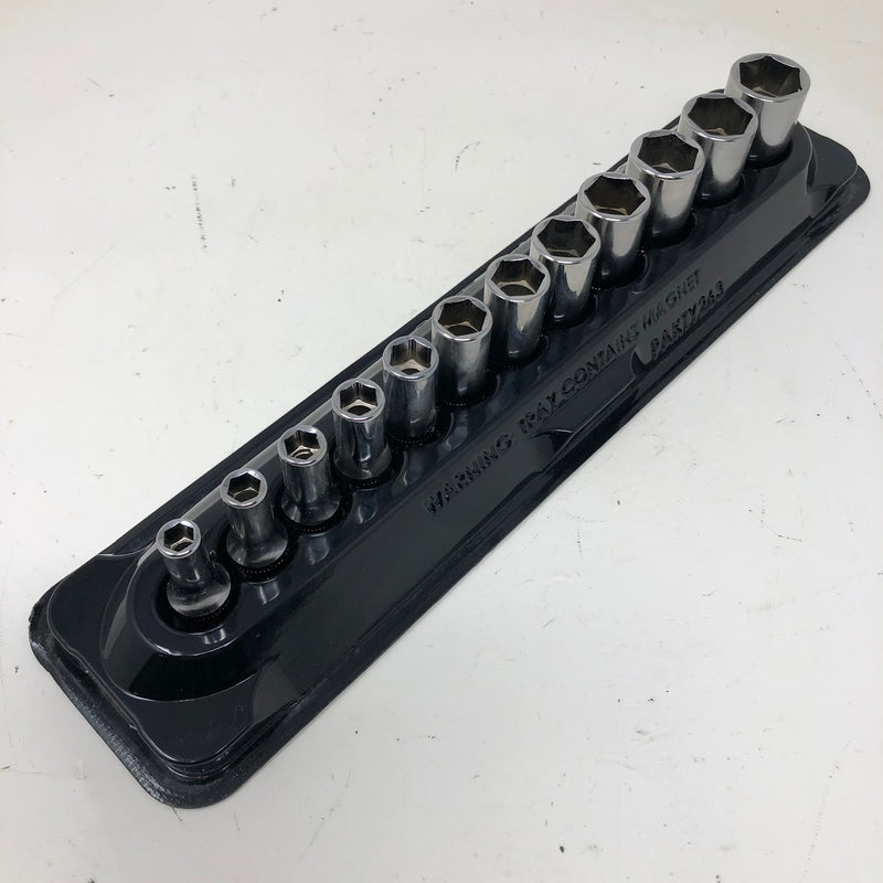 PAKTY263 Snap-On Flank Drive Socket Set + Magnetic Tray - 6pt - 5-15mm - 12pc