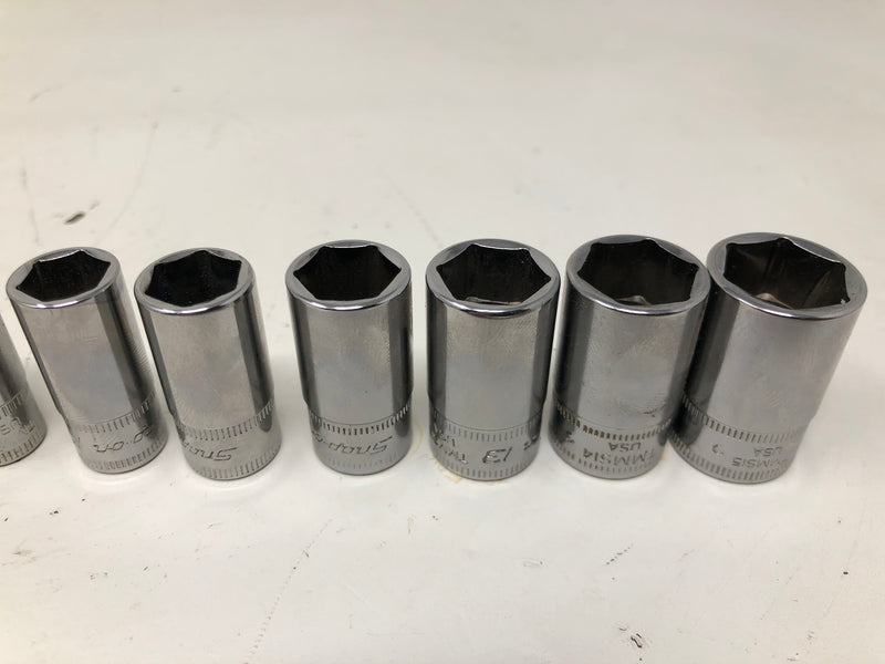 PAKTY263 Snap-On Flank Drive Socket Set + Magnetic Tray - 6pt - 5-15mm - 12pc