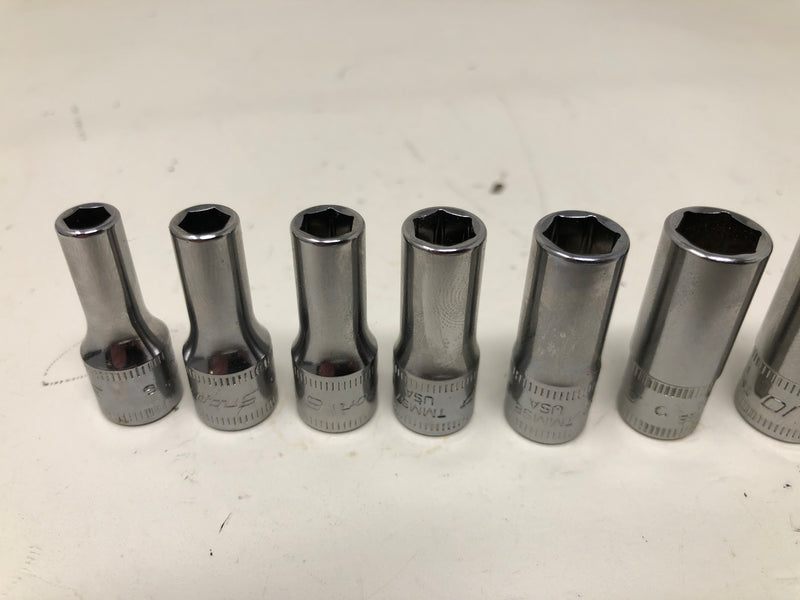 PAKTY263 Snap-On Flank Drive Socket Set + Magnetic Tray - 6pt - 5-15mm - 12pc