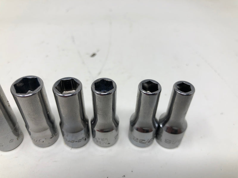 PAKTY219 Snap-On Flank Drive Socket Set + Magnetic Tray - 6pt - 3/16-9/16 - 10pc