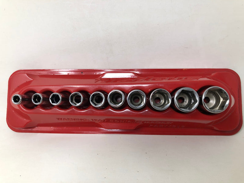 PAKTY219 Snap-On Flank Drive Socket Set + Magnetic Tray - 6pt - 3/16-9/16 - 10pc