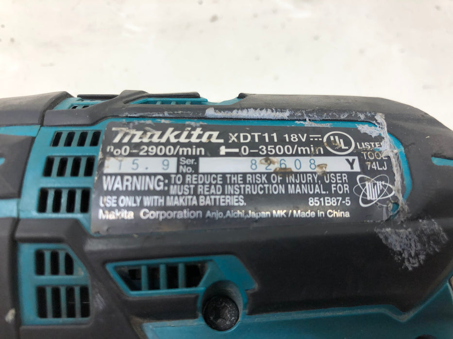 XDT11 Makita 18V Cordless Impact Driver (Used)