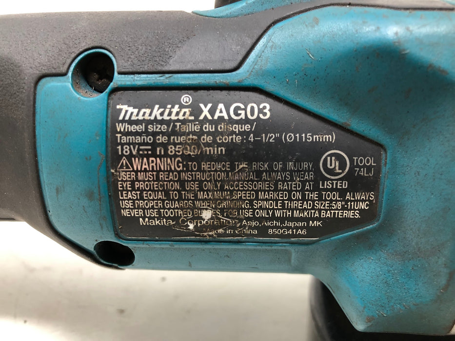 XAG03 Makita 18V 4-½" Cordless Angle Grinder (Used)