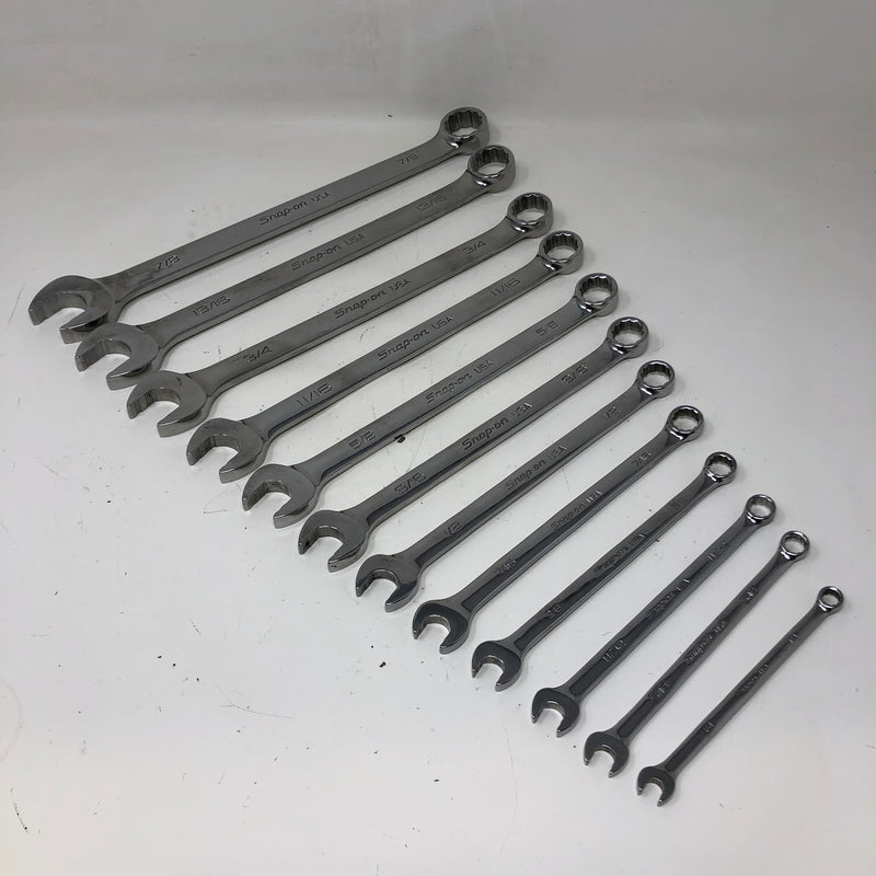 SOEX710 Snap-On Wrench Set - Flank Drive + SAE Combination - 12pc