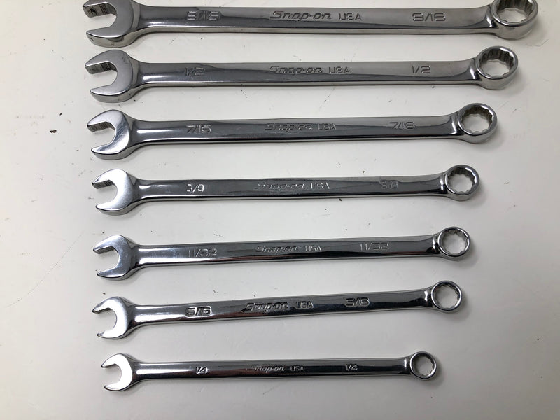 SOEX710 Snap-On Wrench Set - Flank Drive + SAE Combination - 12pc