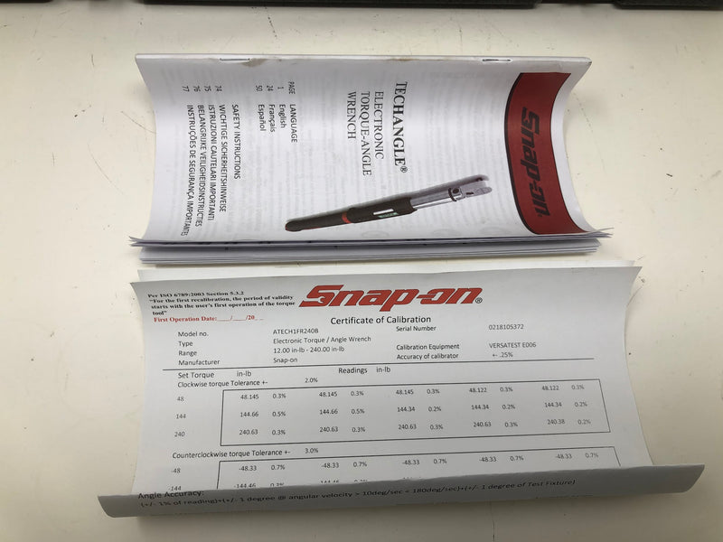 ATECH1FR240B Snap-On 1/4" Digital Flex Ratchet Torque Wrench - 12-240 in-lbs