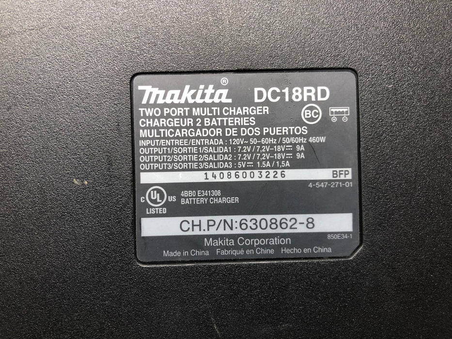 DC18RD Makita 18V Dual Port Charger & Two 5.0Ah Batteries (Used)