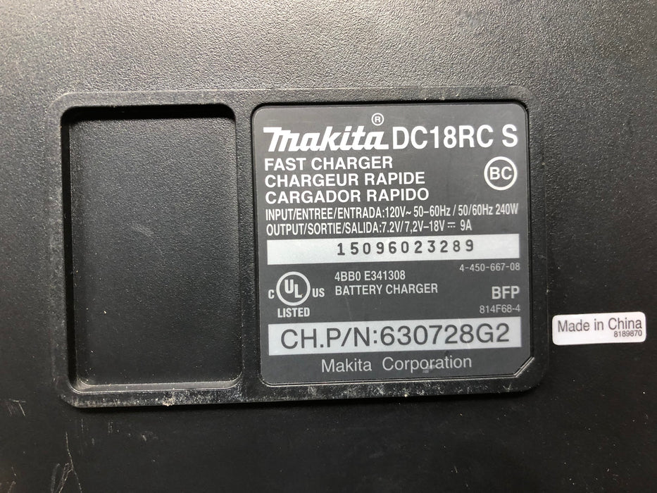 DC18RC Makita 18V Charger & Two 5.0Ah Batteries (Used)