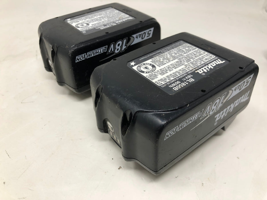 DC18RC Makita 18V Charger & Two 5.0Ah Batteries (Used)