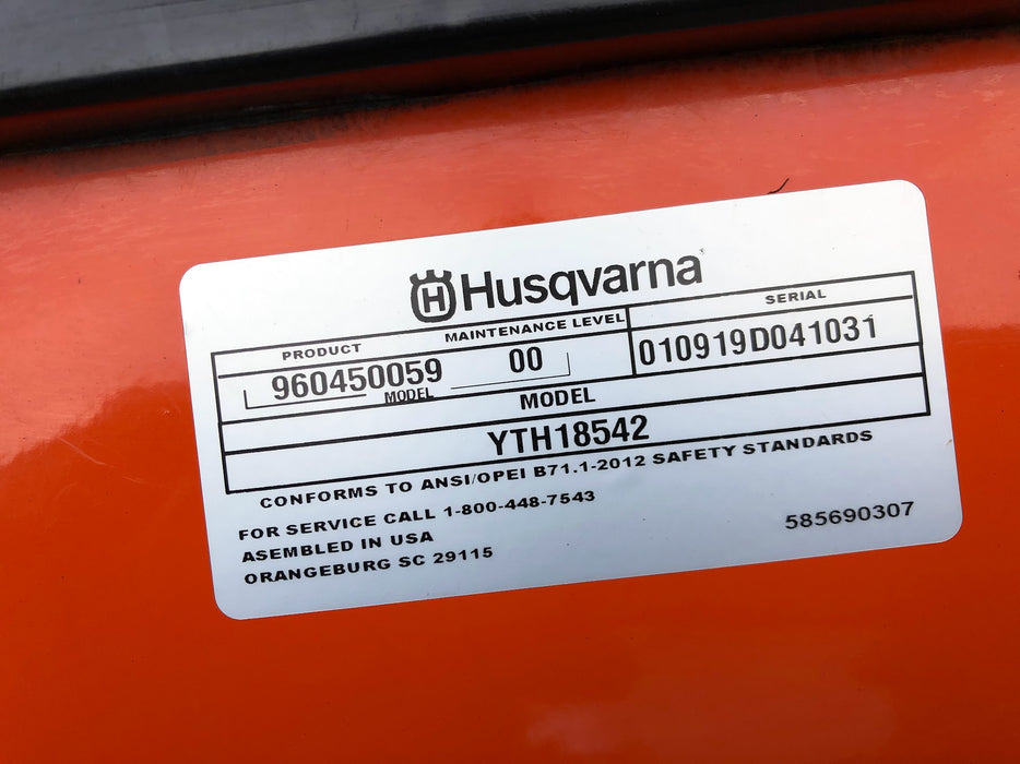 YTH18542 Husqvarna 42" Residential Riding Mower (Used)