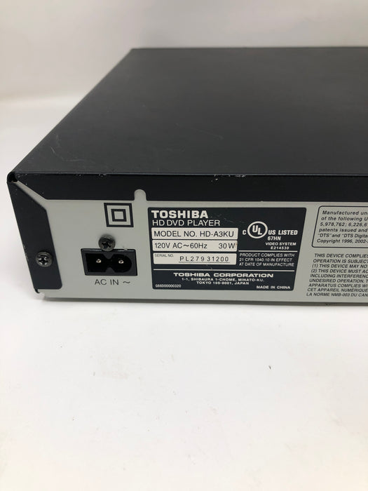 HD-A3KU Toshiba HD DVD Player w/ Remote