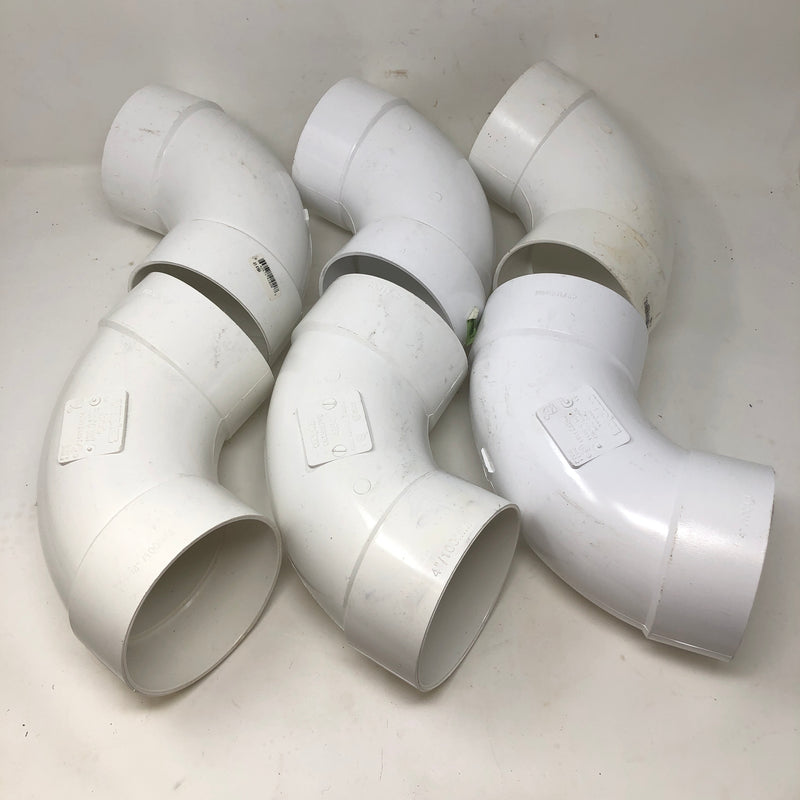 4164 Canplas PVC-PSM  4"/100M Sanitary Pipe Elbows (x6)
