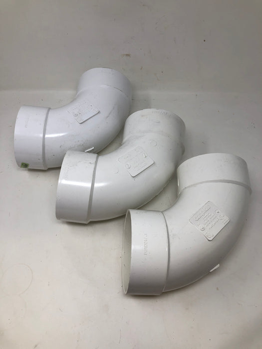 4164 Canplas PVC-PSM  4"/100M Sanitary Pipe Elbows (x6)