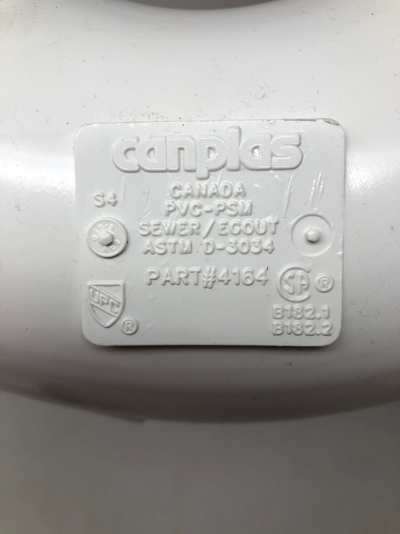 4164 Canplas PVC-PSM  4"/100M Sanitary Pipe Elbows (x6)