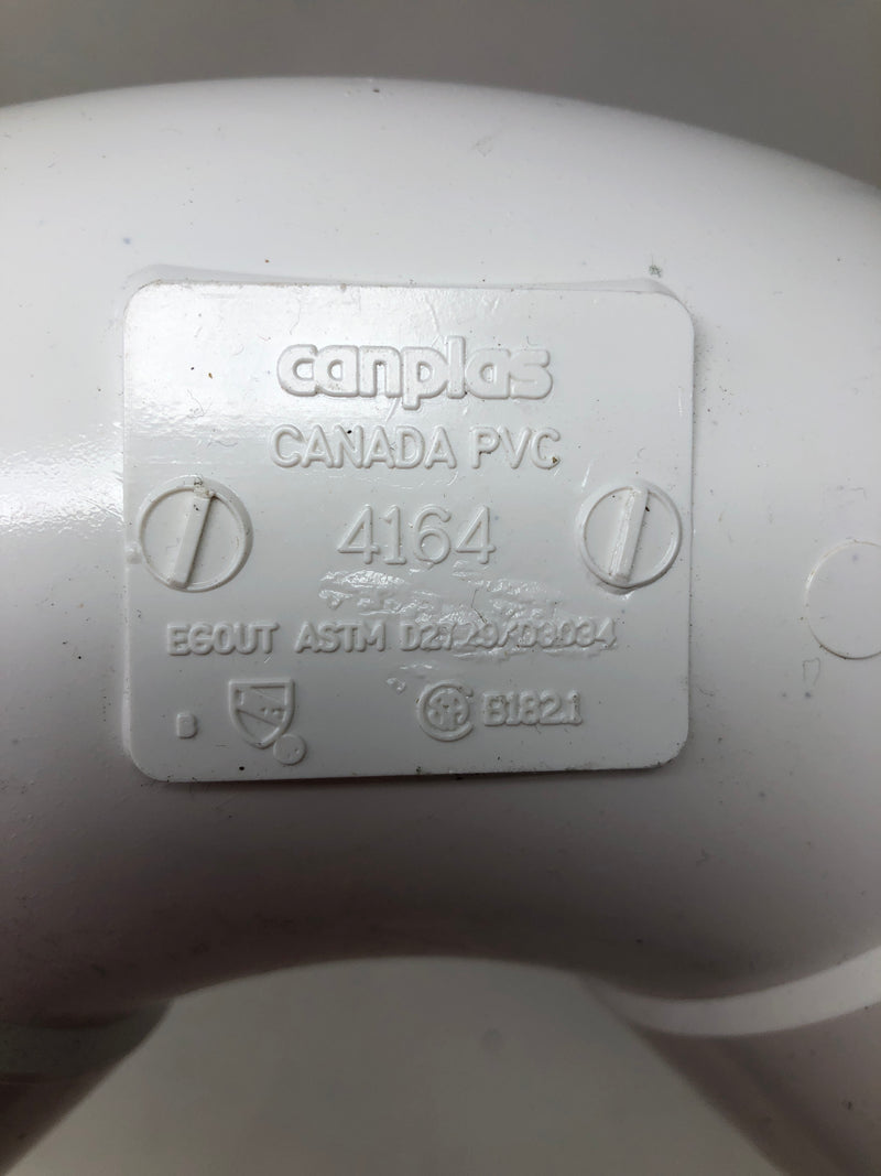 4164 Canplas PVC-PSM  4"/100M Sanitary Pipe Elbows (x6)