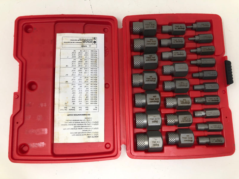 REX25B Snap-On 25 Piece Screw Extractor Set 1/8"-7/8"