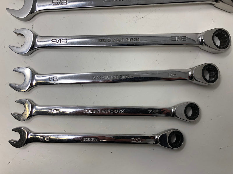 SOEXR707 Snap-On SAE Wrench Set - Ratcheting - Reversible - 3/8-3/4 - 7pc