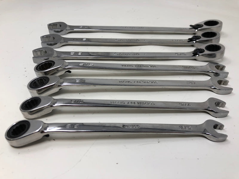 SOEXR707 Snap-On SAE Wrench Set - Ratcheting - Reversible - 3/8-3/4 - 7pc