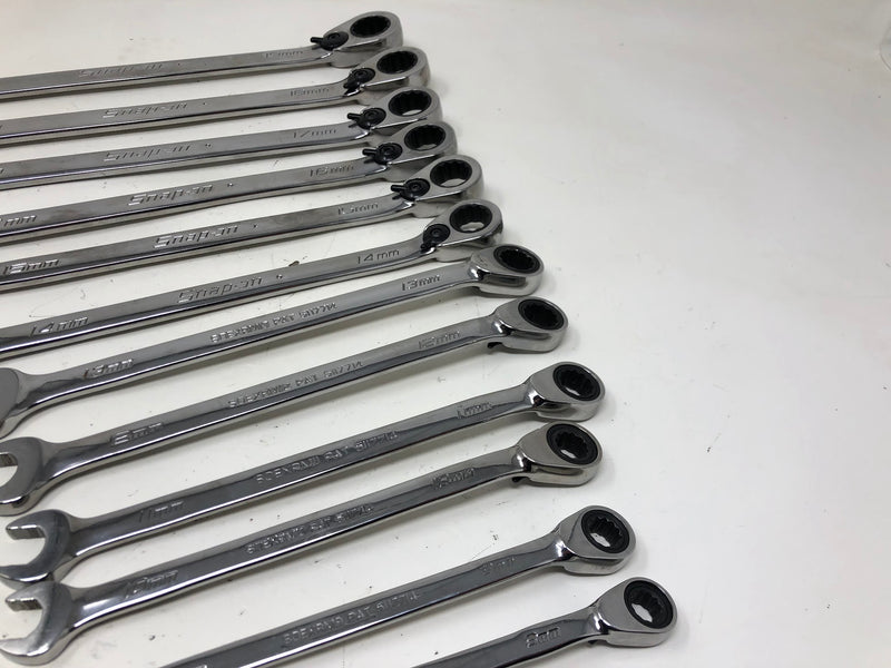 SOEXRM710 Snap-On Metric Wrench Set - Ratcheting - Reversible - 19mm-8mm - 12pc