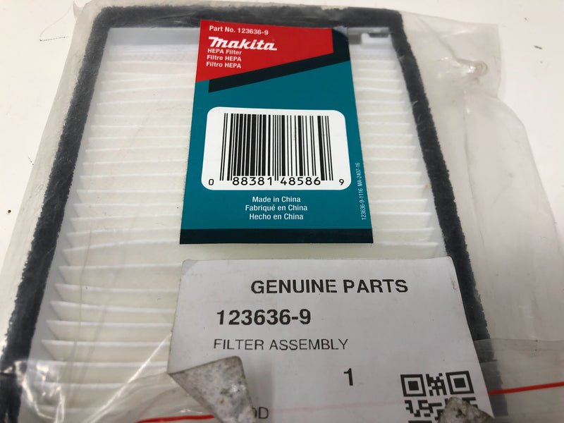 123636-9 Makita HEPA Filter Assembly for XCV05Z