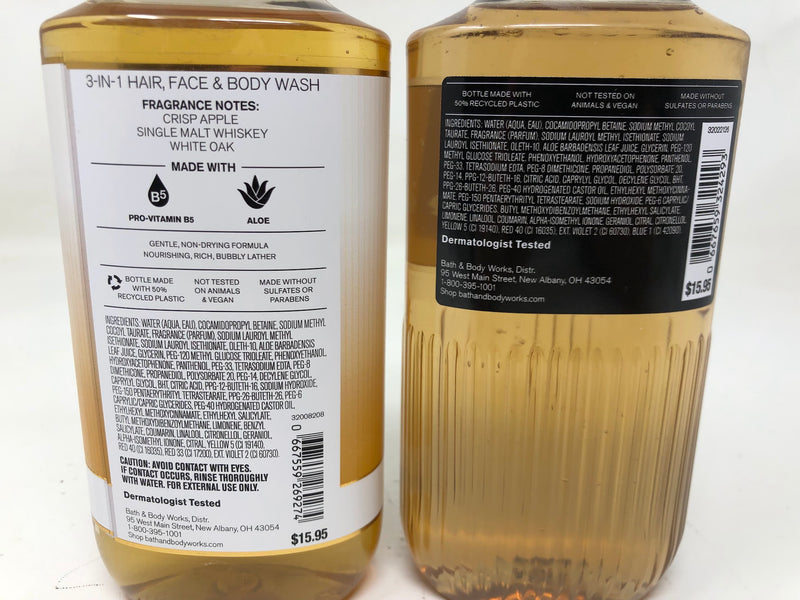 Bath & Body Works Whiskey Reserve + After Dark - Hair, Face, & Body Wash - 20oz