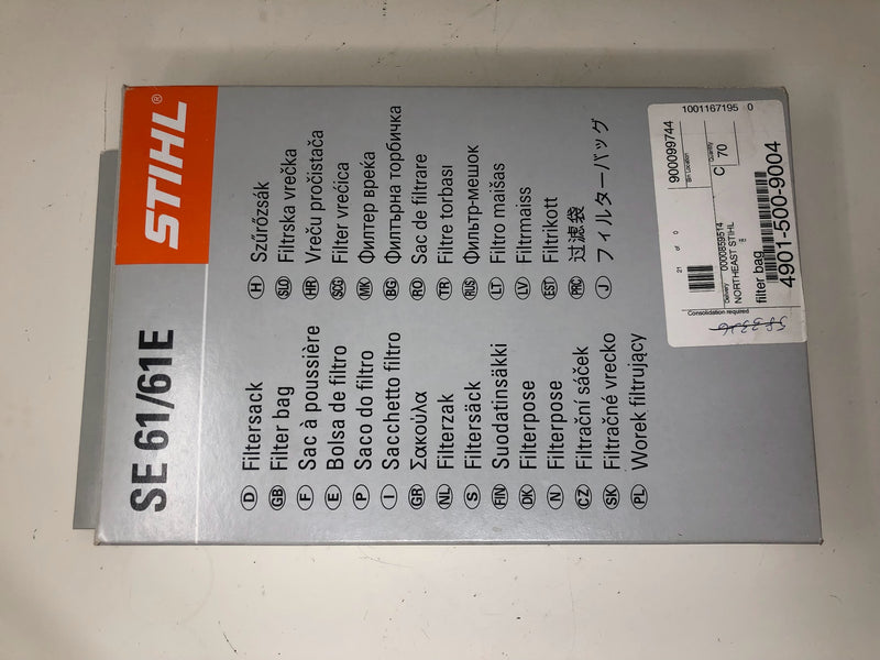 SE 61/61E Stihl Filter Bags 4901-500-9004 (x4)