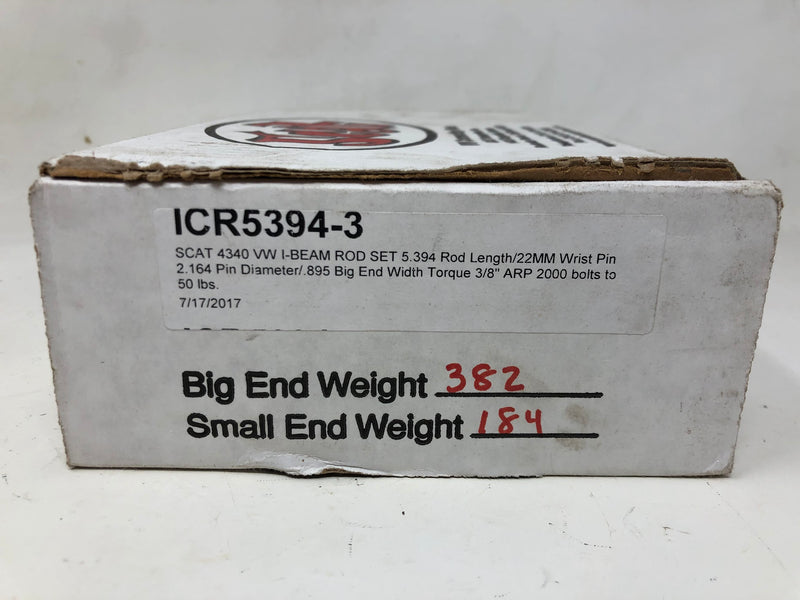 4340 SCAT VW I-Beam Rod Set of 4
