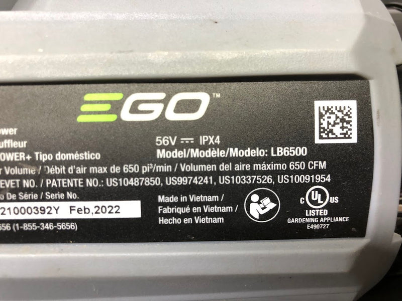 LB6500 EGO POWER+ 56V Leaf Blower for Parts - Used