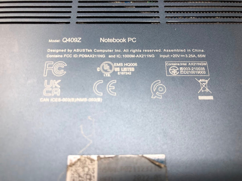 Q409Z Asus Zenbook Notebook PC - Used - For Parts