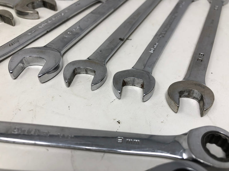 Assorted Ratchet Wrenches - 16pc - STD + Metric - GearWrench, Kohler Engines, Stanley