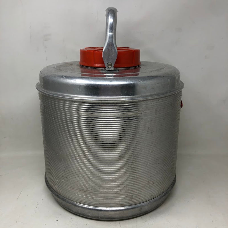 Featherflite by Poloron Vintage Aluminum Insulated Cooler - Silver & Red - Portable